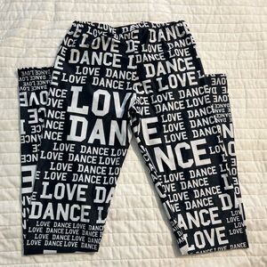 I Love Dance leggings- adult small- NWOT